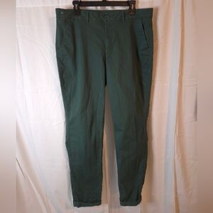 Eddie Bauer Women's Forest Green Boyfriend  Cuff Pants Size 14T